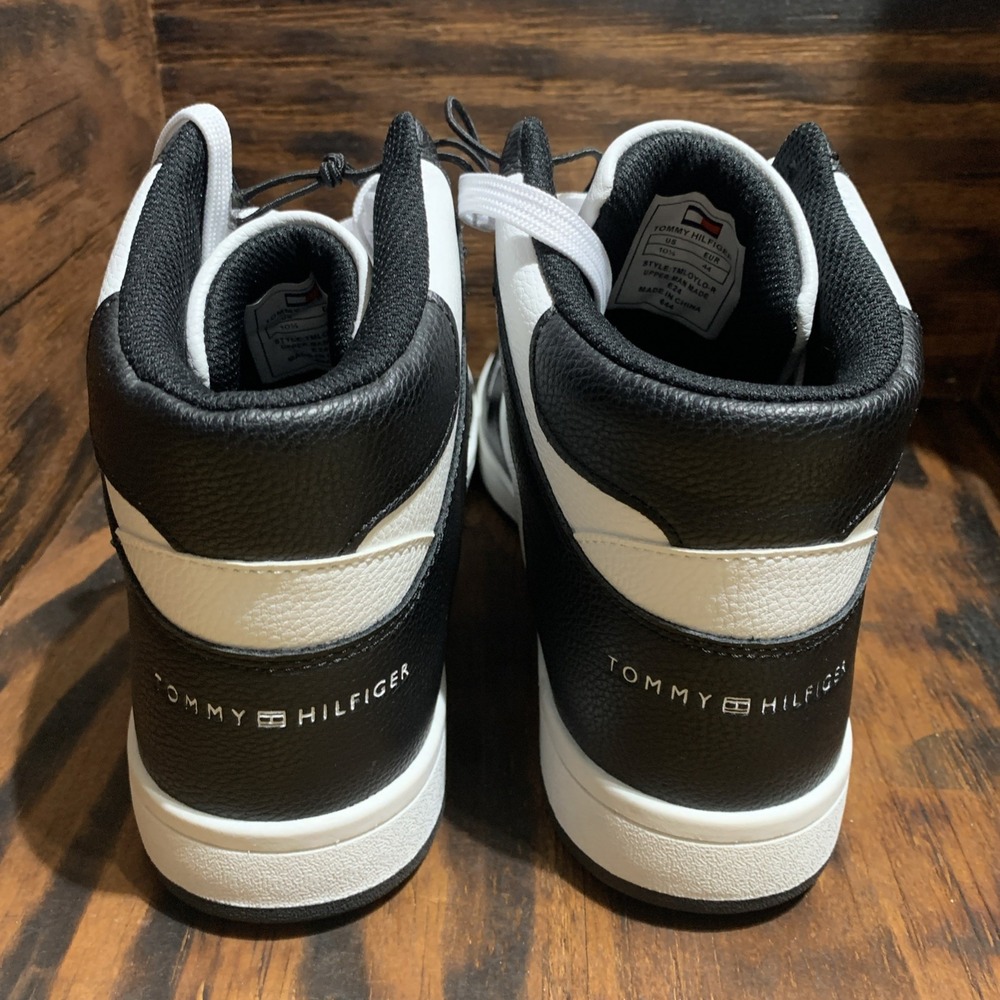 Tommy Hilfiger Men's High Top Size 10.5 Basketball Sneakers White/Black - Picture 4 of 8